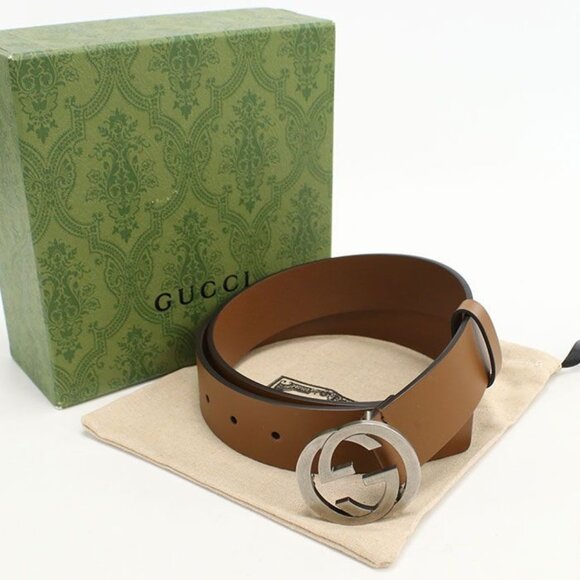 Gucci Interlocking Belt Leather Brown main image 6